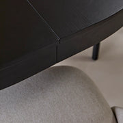 Black Oak Oval Extending Dining Table Set - 4 Seater - Freya Sand Dining Chairs - Black Oak Legs