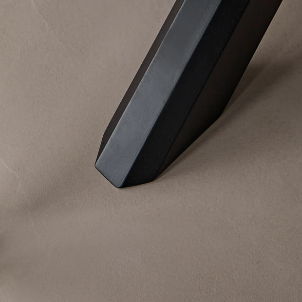 Black Oak Oval Extending Dining Table Set - 4 Seater - Freya Sand Dining Chairs - Black Oak Legs