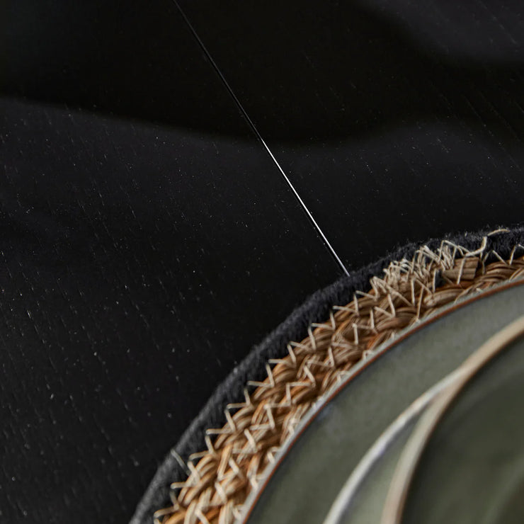 Black Oak Oval Extending Dining Table Set - 4 Seater - Freya Sand Dining Chairs - Black Oak Legs