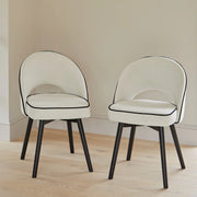 Ivory Dining Chairs - Set of 2 - Black Oak Legs