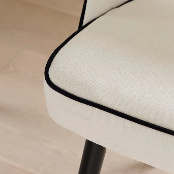 Ivory Dining Chairs - Set of 2 - Black Oak Legs