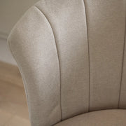 Brandy Soft Beige Dining Chairs - Set of 2 - Gold Legs