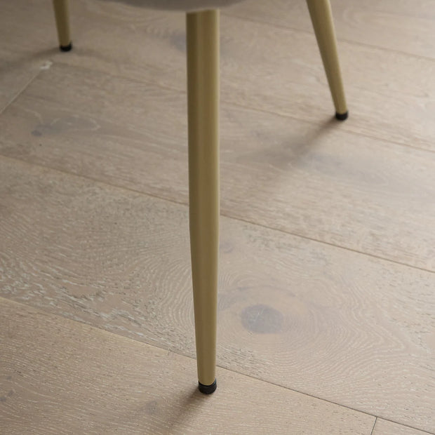 Brandy Soft Beige Dining Chairs - Set of 2 - Gold Legs