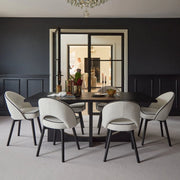 Ivory Dining Chairs - Set of 2 - Black Oak Legs